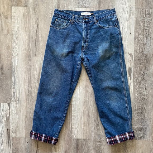 📦SOLD📦 Vintage Broke in Lanesboro Fully Lined Flannel Jeans - Picture 3 of 12